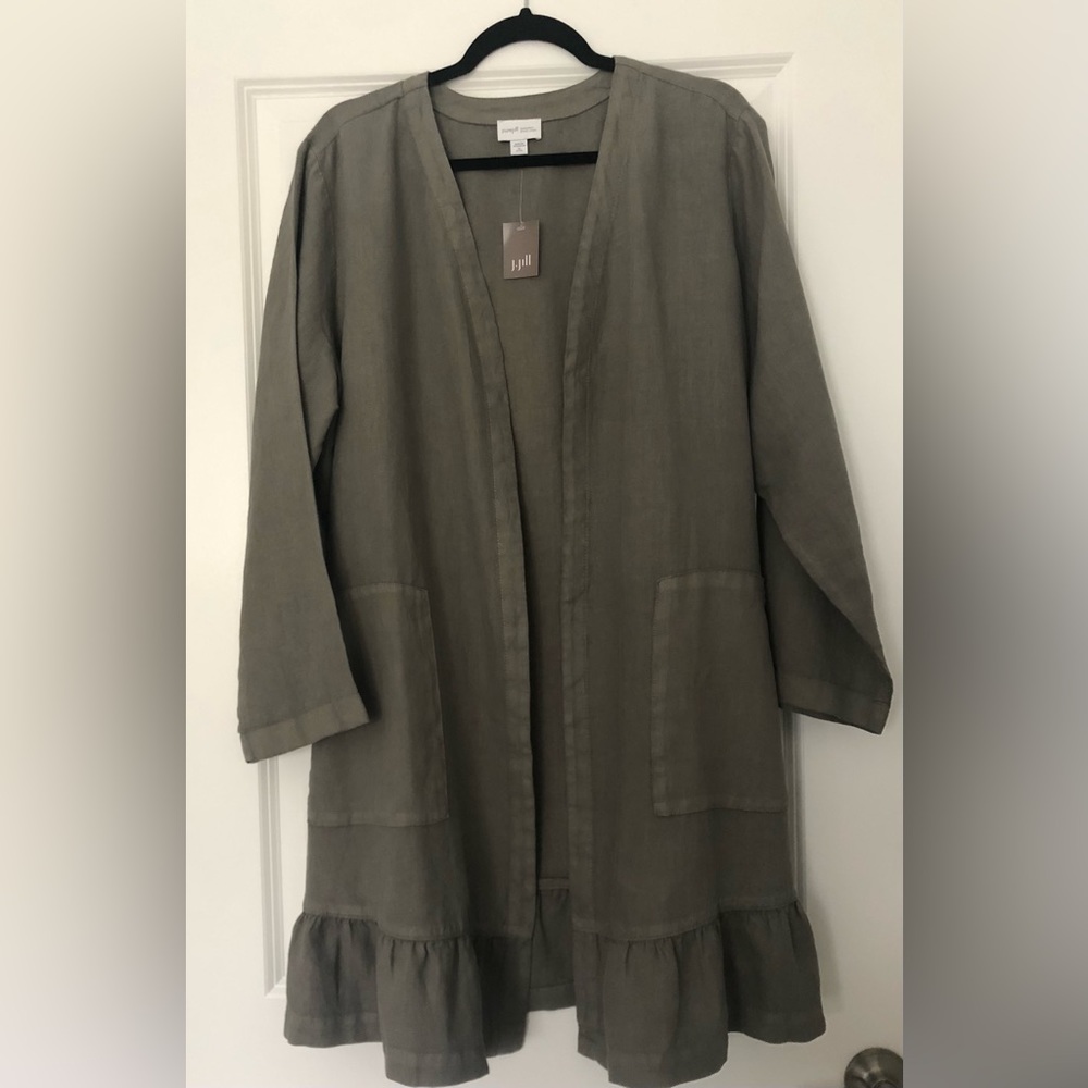 J. Jill Linen Jacket-XL Petite-light olive